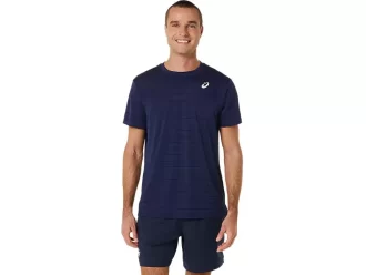 MIESTEN RAIDALLINEN LYHYTHIHAINEN TOPPI COURT STRIPE -KAULAKORISTEELLA