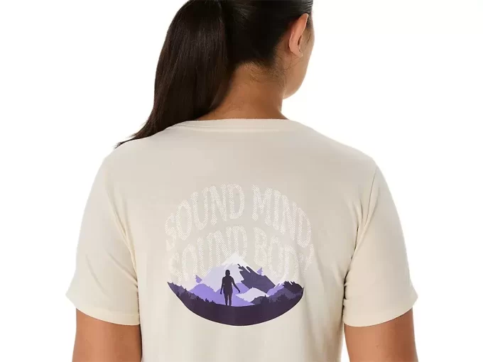 NAISTEN ASICS NATURE V-KAULUS LYHYTHIHAINEN T-PAITA