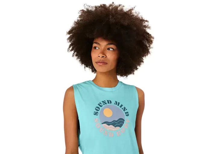 NAISTEN ASICS SUN IN THE SKY -ISLOGAANI-LIHASPAIDA